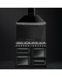 Smeg TR4110BL1 110cm Dual Fuel Rangecooker with Triple Oven and Gas Hob - Black