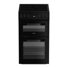 Hotpoint HDE5VDCB 50cm Double Electric Ceramic Cooker