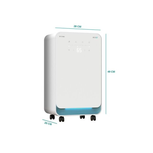 Ecoair DC12 MK3 Compressor Dehumidifier – 12 Litres Per Day - White