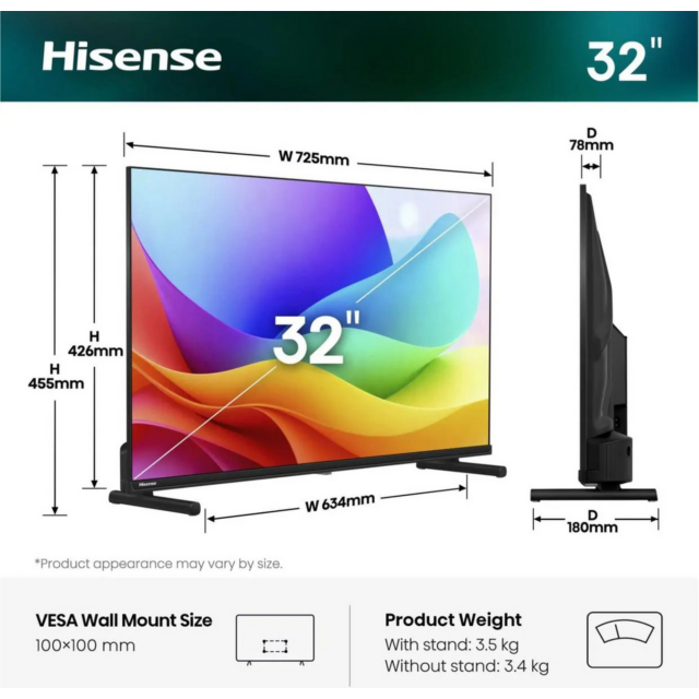 Hisense 32A5STUK 32inch Full HD Hi-QLED Smart TV Black
