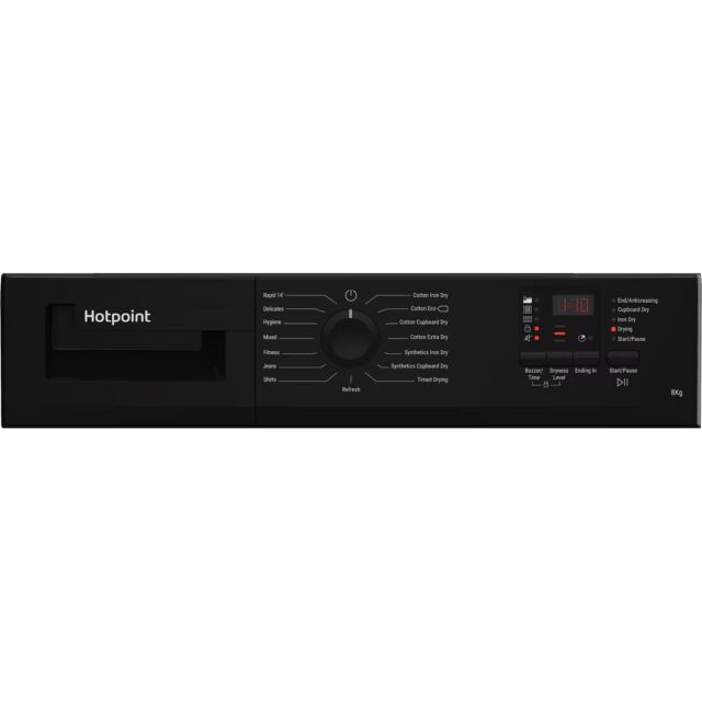 Hotpoint CHDC82BBGDUK Dryer 8KG Condenser Sensor Dry Black 15 cycles