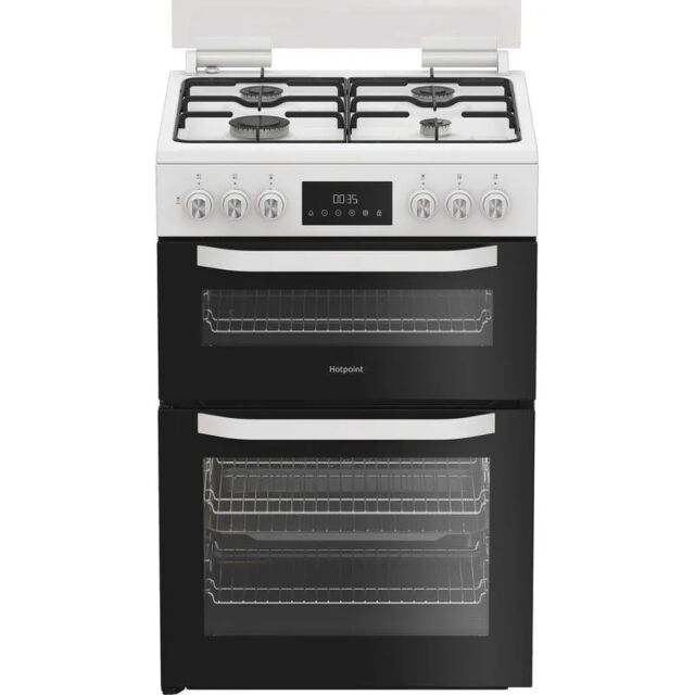 Hotpoint HDD6GDC2W Dual Fuel Double Cooker 60Cm 
