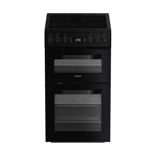 Hotpoint HDE5VDCB 50cm Double Electric Ceramic Cooker