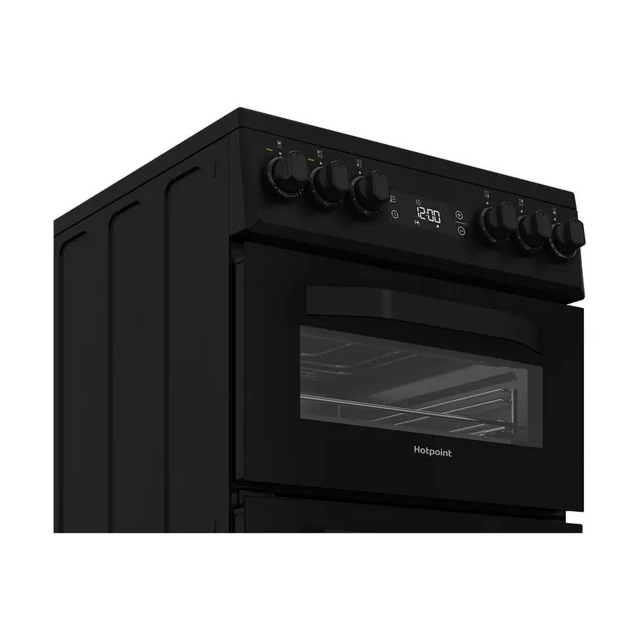 Hotpoint HDE5VDCB 50cm Double Electric Ceramic Cooker