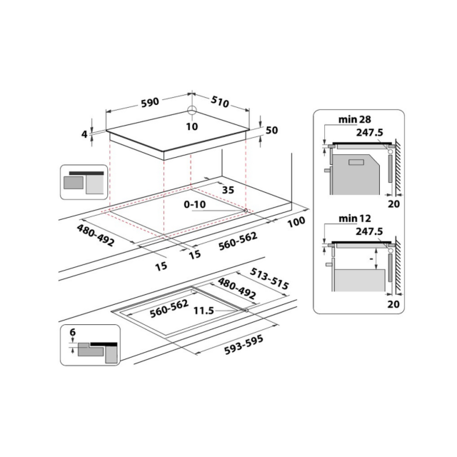 Hotpoint TQ1460S 59cm Black Induction Hob