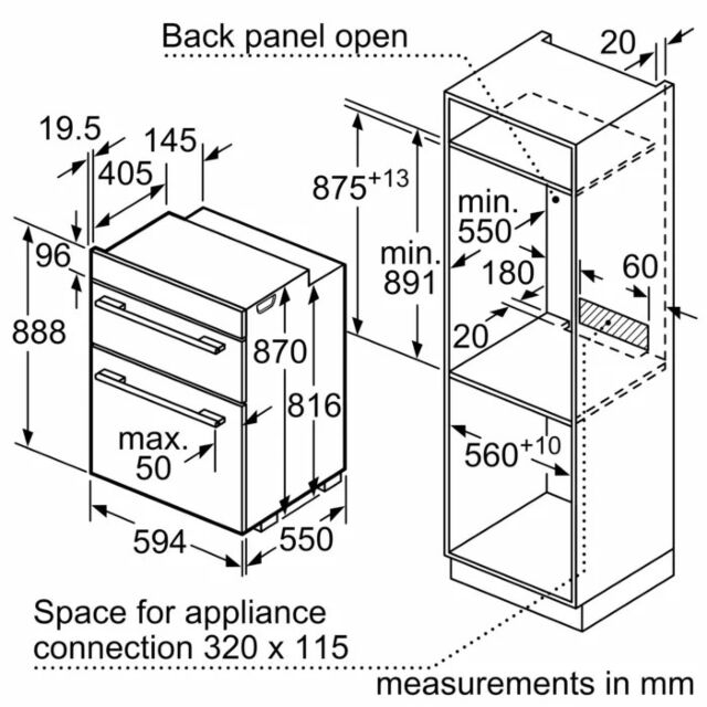 U1DCC0AK3B, Built-in double oven